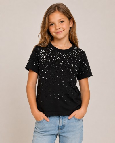 Embellished Black Tee